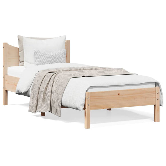 NNEVL Bed Frame 90x190 cm Solid Wood Pine