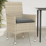 NNEVL Garden Chairs with Cushions 2 pcs Light Grey Poly Rattan