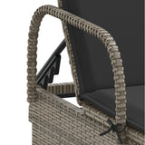 NNEVL Sun Lounger with Wheels and Cushion Grey Poly Rattan