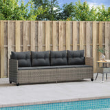 NNEVL Sun Lounger with Cushions Grey Poly Rattan