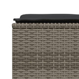 NNEVL Garden Stools with Cushions 4 pcs Grey Poly Rattan