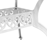 NNEVL 7 Piece Garden Dining Set White Cast Aluminium