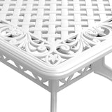 NNEVL 7 Piece Garden Dining Set White Cast Aluminium