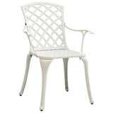 NNEVL Garden Chairs 6 pcs Cast Aluminium White
