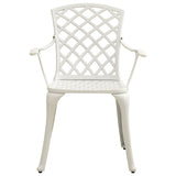 NNEVL Garden Chairs 6 pcs Cast Aluminium White