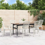 NNEVL Garden Chairs 6 pcs Cast Aluminium White