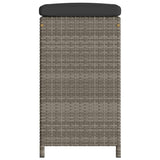 NNEVL Garden Bar Stools with Cushions 2 pcs Grey Poly Rattan
