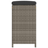 NNEVL Garden Bar Stools with Cushions 4 pcs Grey Poly Rattan