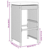 NNEVL Garden Bar Stools with Cushions 4 pcs Grey Poly Rattan