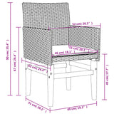 NNEVL Garden Chairs with Cushions 2 pcs Black Poly Rattan&Solid Wood
