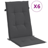 NNEVL Highback Chair Cushions 6 pcs Melange Anthracite 120x50x4 cm Fabric