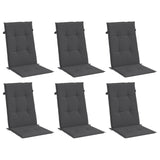 NNEVL Highback Chair Cushions 6 pcs Melange Anthracite 120x50x4 cm Fabric