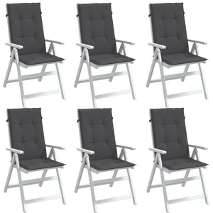 NNEVL Highback Chair Cushions 6 pcs Melange Anthracite 120x50x4 cm Fabric