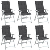 NNEVL Highback Chair Cushions 6 pcs Melange Anthracite 120x50x4 cm Fabric