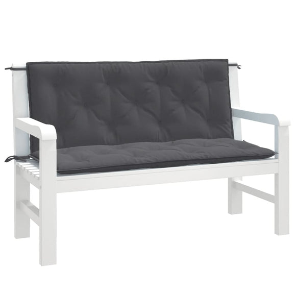 NNEVL Garden Bench Cushions 2 pcs Melange Anthracite 120x50x7 cm Fabric