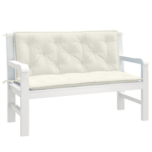 NNEVL Garden Bench Cushions 2 pcs Melange Cream 120x50x7 cm Fabric