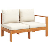 NNEVL Garden Sofa with 1 Armrest 2-Seater Solid Wood Acacia