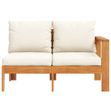 NNEVL Garden Sofa with 1 Armrest 2-Seater Solid Wood Acacia
