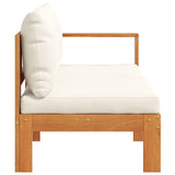 NNEVL Garden Sofa with 1 Armrest 2-Seater Solid Wood Acacia