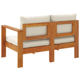 NNEVL Garden Sofa with 1 Armrest 2-Seater Solid Wood Acacia