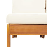 NNEVL Garden Sofa with 1 Armrest 2-Seater Solid Wood Acacia