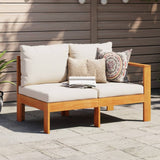 NNEVL Garden Sofa with 1 Armrest 2-Seater Solid Wood Acacia