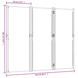 NNEVL 3-Panel Room Divider Light Grey 210x180 cm