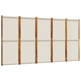 NNEVL 5-Panel Room Divider Light Grey 350x180 cm