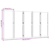 NNEVL 5-Panel Room Divider Light Grey 350x180 cm
