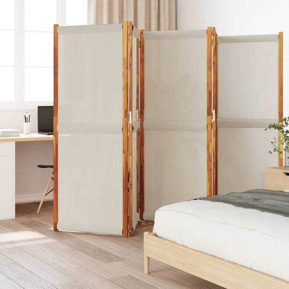NNEVL 5-Panel Room Divider Light Grey 350x180 cm