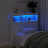 NNEVL Headboard Cabinet with LED White 100 cm