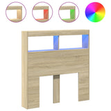 NNEVL Headboard Cabinet with LED Sonoma Oak 100 cm