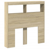 NNEVL Headboard Cabinet with LED Sonoma Oak 100 cm