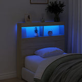 NNEVL Headboard Cabinet with LED Sonoma Oak 100 cm
