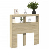 NNEVL Headboard Cabinet with LED Sonoma Oak 100 cm