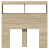 NNEVL Headboard Cabinet with LED Sonoma Oak 100 cm
