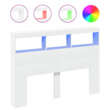 NNEVL Headboard Cabinet with LED White 140x17x102 cm
