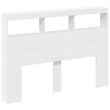 NNEVL Headboard Cabinet with LED White 140x17x102 cm