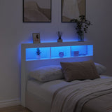 NNEVL Headboard Cabinet with LED White 140x17x102 cm