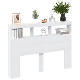 NNEVL Headboard Cabinet with LED White 140x17x102 cm