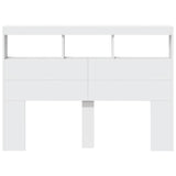 NNEVL Headboard Cabinet with LED White 140x17x102 cm