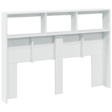 NNEVL Headboard Cabinet with LED White 140x17x102 cm