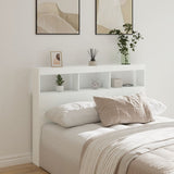 NNEVL Headboard Cabinet with LED White 140x17x102 cm