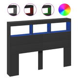 NNEVL Headboard Cabinet with LED Black 140 cm