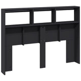 NNEVL Headboard Cabinet with LED Black 140 cm