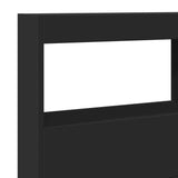 NNEVL Headboard Cabinet with LED Black 140 cm