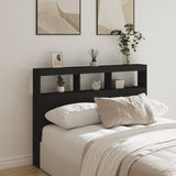 NNEVL Headboard Cabinet with LED Black 140 cm