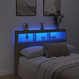 NNEVL Headboard Cabinet with LED Sonoma Oak 140x17x102 cm