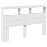 NNEVL Headboard Cabinet with LED White 160x17x102 cm