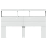 NNEVL Headboard Cabinet with LED White 160x17x102 cm